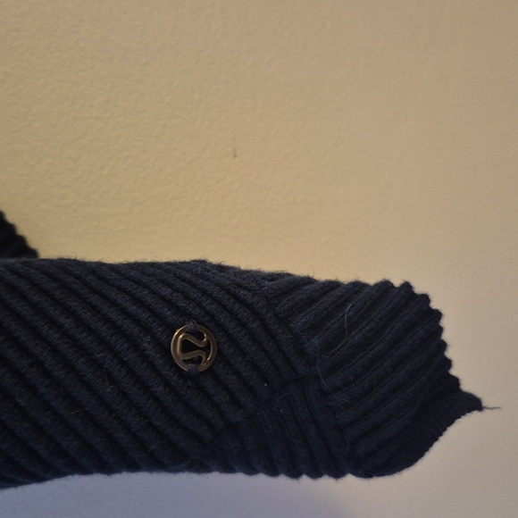 Lululemon Women's It All Lines Up Poncho Navy Black Cotton Yak  One Size - Picture 5 of 8